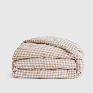 Quince European Flax Linen Cafe Gingham Twin Duvet Cover Retail $120 RETURN Q33